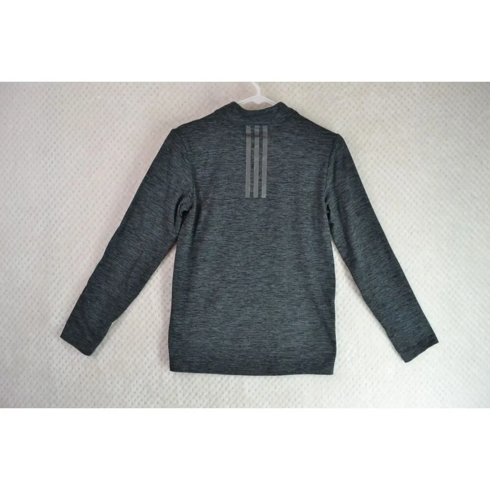 Adidas Boys 10/12 (M) All Sport Gray Heather Quarter Zip Pullover Shirt